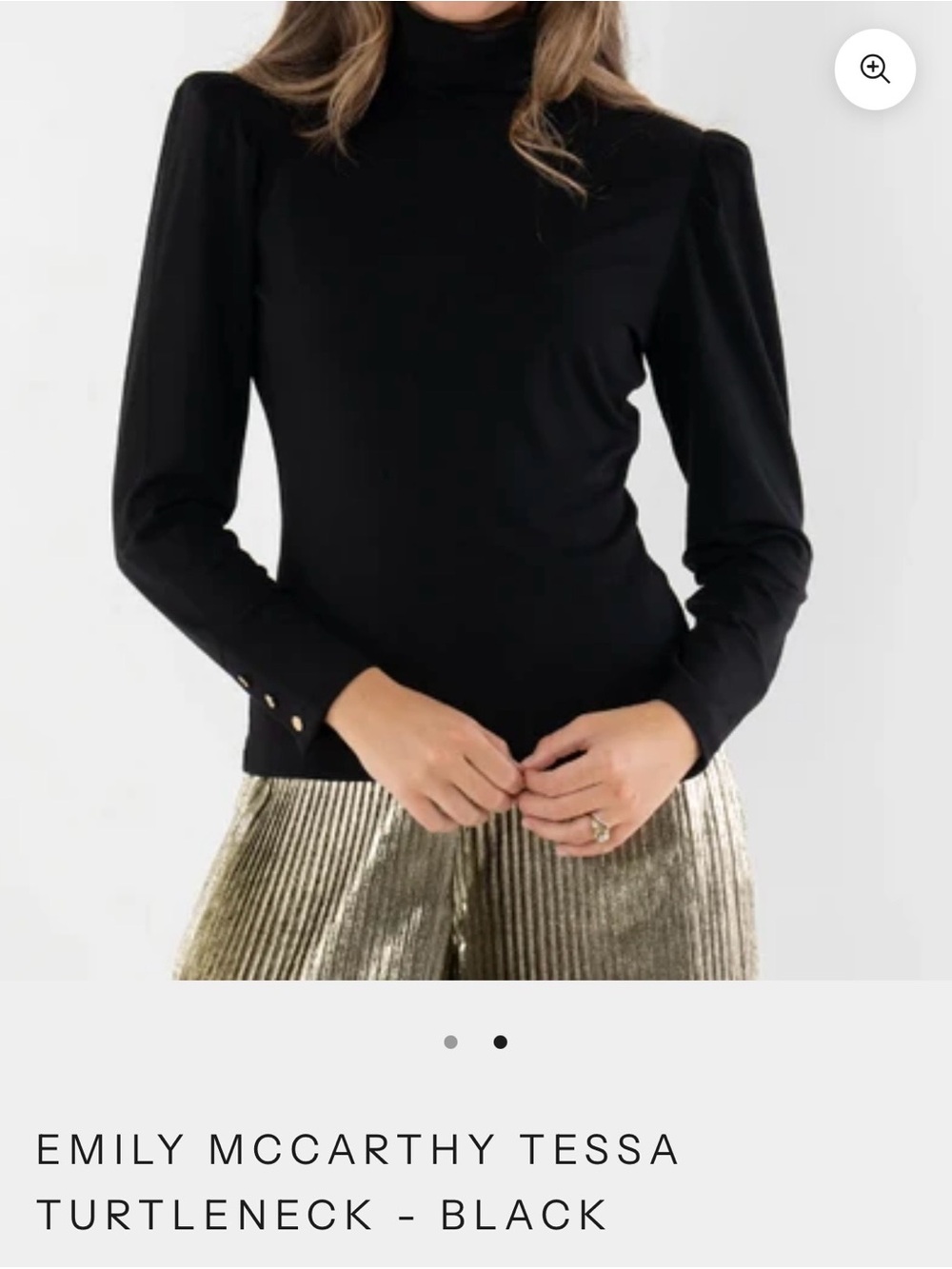 NWT Emily McCarthy Tessa Long Sleeve Turtleneck - Black Sz XL $198